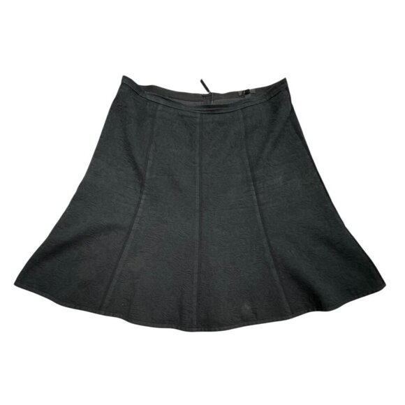 J.Crew Black Seamed Matelasse Skirt Flare A-Line Style A6143 Women's Size 14 - Picture 1 of 7